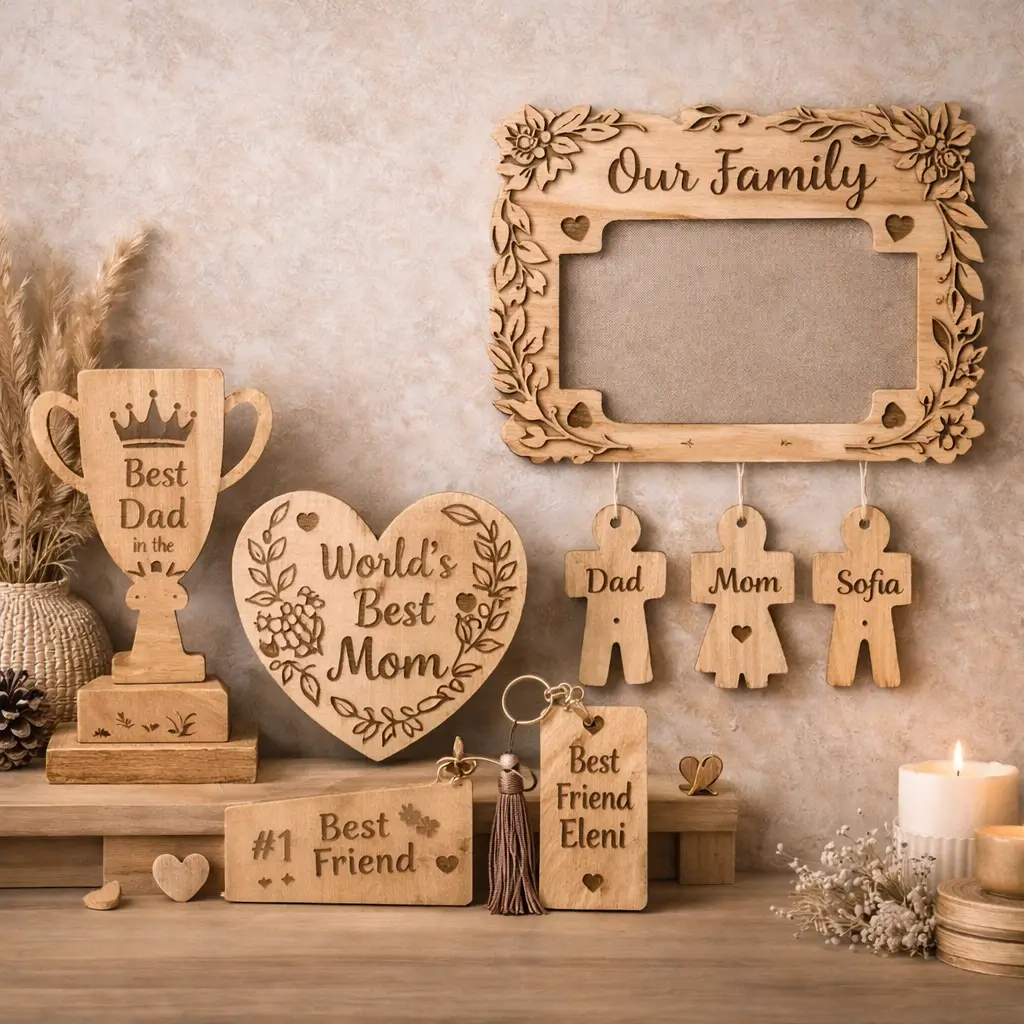 Ξύλινα διακοσμητικά και δώρα για την οικογένεια
