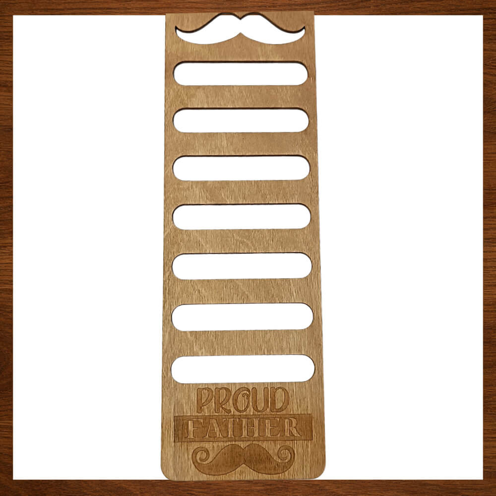 Ξύλινη κρεμάστρα για γραβάτες Proud Father ξύλινος οργανωτής πολλαπλών θέσεων