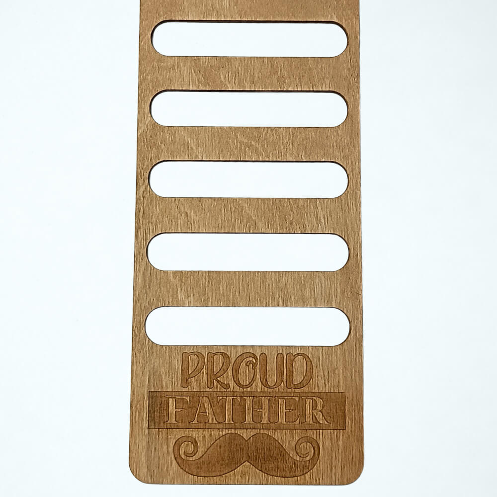 Ξύλινη κρεμάστρα για γραβάτες Proud Father ξύλινος οργανωτής πολλαπλών θέσεων