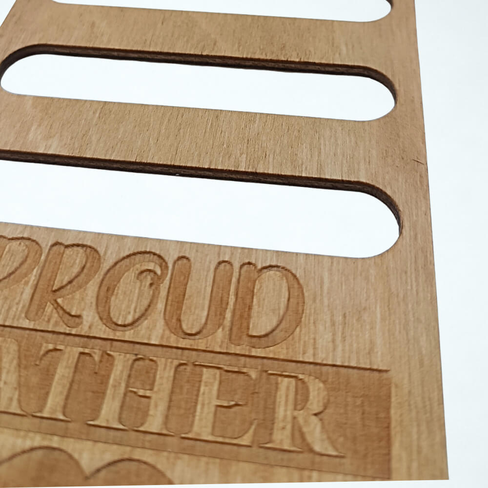 Ξύλινη κρεμάστρα για γραβάτες Proud Father ξύλινος οργανωτής πολλαπλών θέσεων