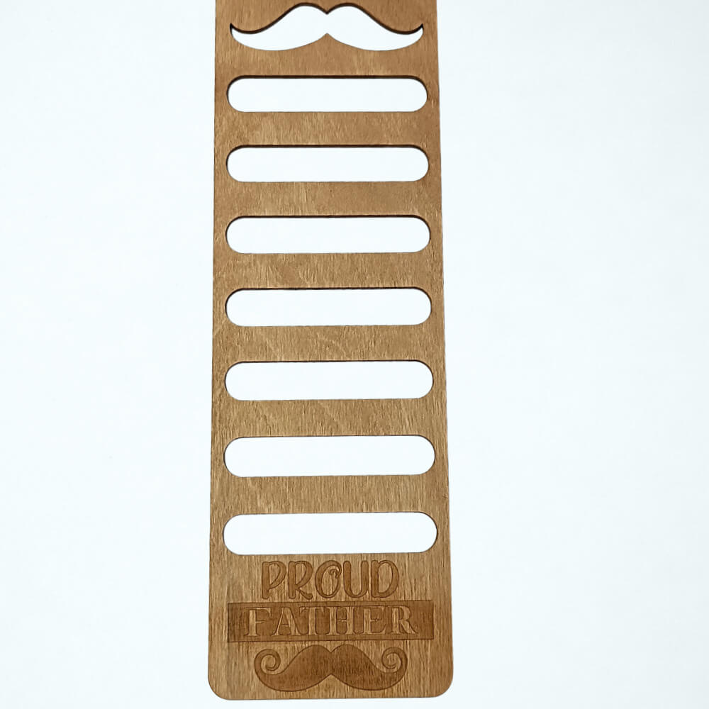 Ξύλινη κρεμάστρα για γραβάτες Proud Father ξύλινος οργανωτής πολλαπλών θέσεων