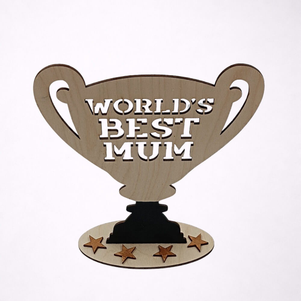 Ξύλινο κύπελλο World’s Best Mum για δώρο στη μαμά