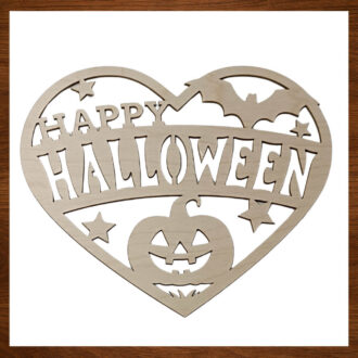 Διακοσμητικό Halloween από ξύλο σε σχέδιο καρδιά