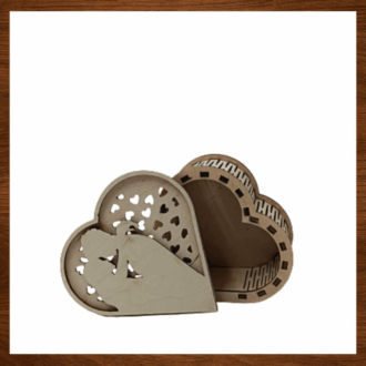 Ξύλινο κουτί δώρου σε σχήμα καρδιάς για ζευγάρια