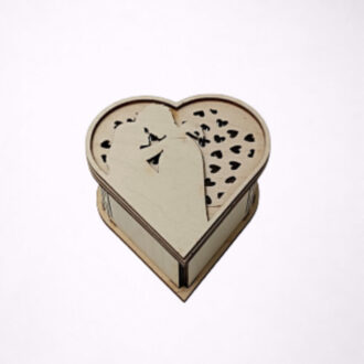 Ρομαντικό ξύλινο κουτί καρδιά ιδανικό για δώρο ζευγαριού