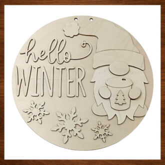 Ξύλινο χειμωνιάτικο διακοσμητικό Hello Winter