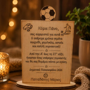 Ξύλινο προσωποποιημένο δώρο για γυμναστή