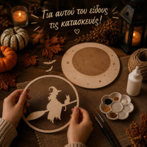 Ξύλινα στοιχεία για DIY Halloween κατασκευές