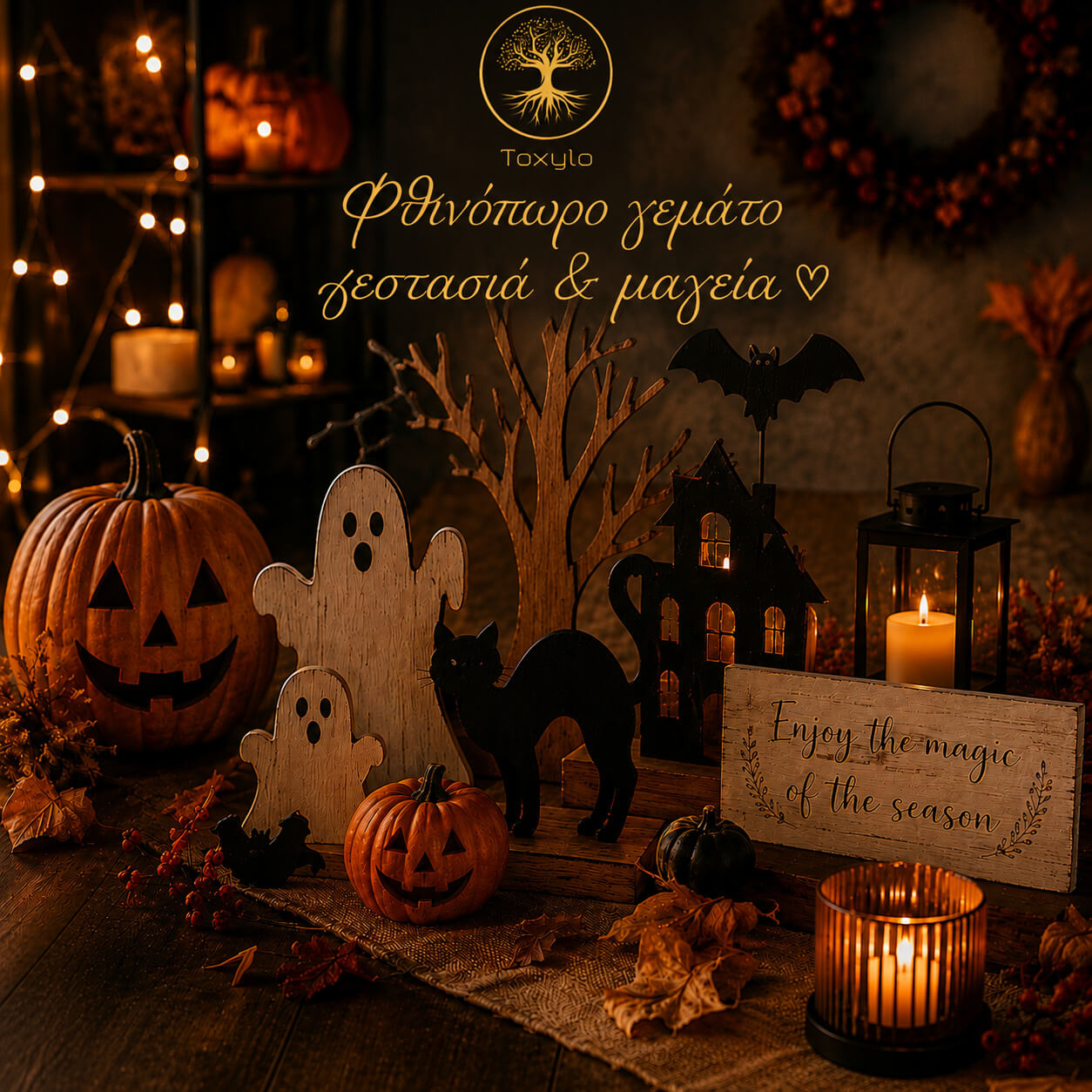 Halloween διακόσμηση 2026 με ξύλινες δημιουργίες