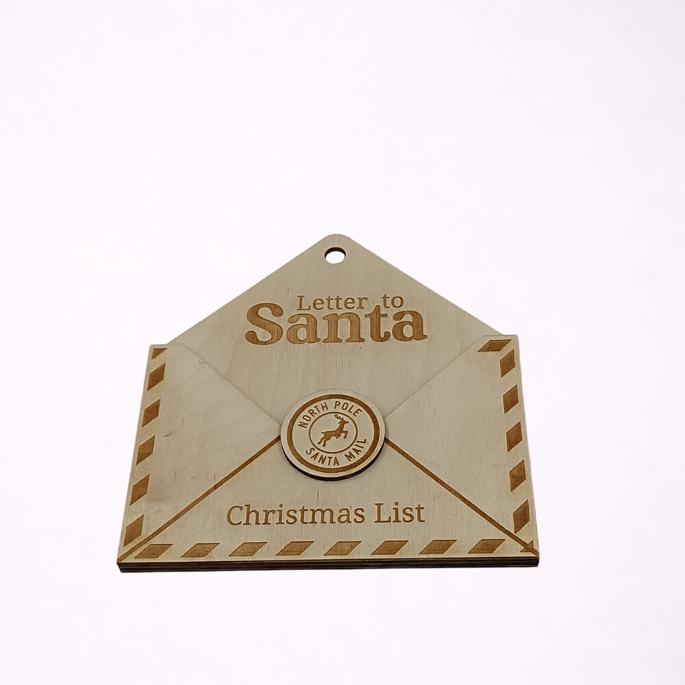 Ξύλινη θήκη Letter to Santa με χριστουγεννιάτικη χάραξη