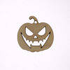 Ξύλινη Κολοκύθα Halloween με Τρομακτικό Πρόσωπο