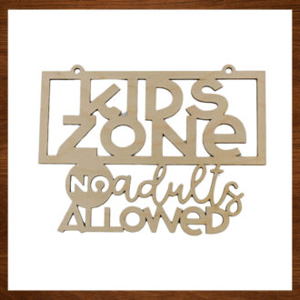 Ξύλινη Πινακίδα Παιδικού Δωματίου Kids Zone
