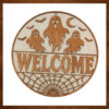 Ξύλινο Διακοσμητικό Halloween Welcome με Φαντάσματα