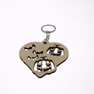Halloween μπρελόκ καρδιά με κολοκύθες και νυχτερίδες
