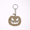 Ξύλινο Μπρελόκ Κολοκύθα Halloween με τρομακτικό πρόσωπο