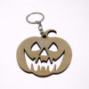 Ξύλινο Μπρελόκ Κολοκύθα Halloween με τρομακτικό πρόσωπο