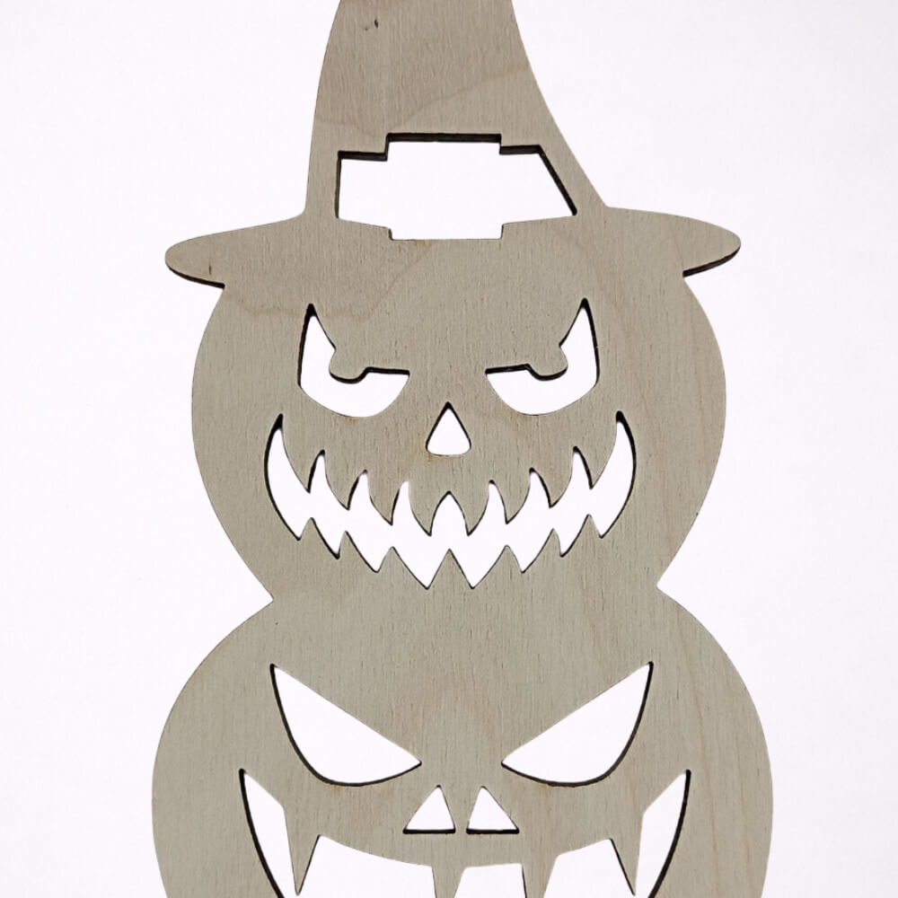 Ξύλινο Στοιχείο Halloween με Κολοκύθες